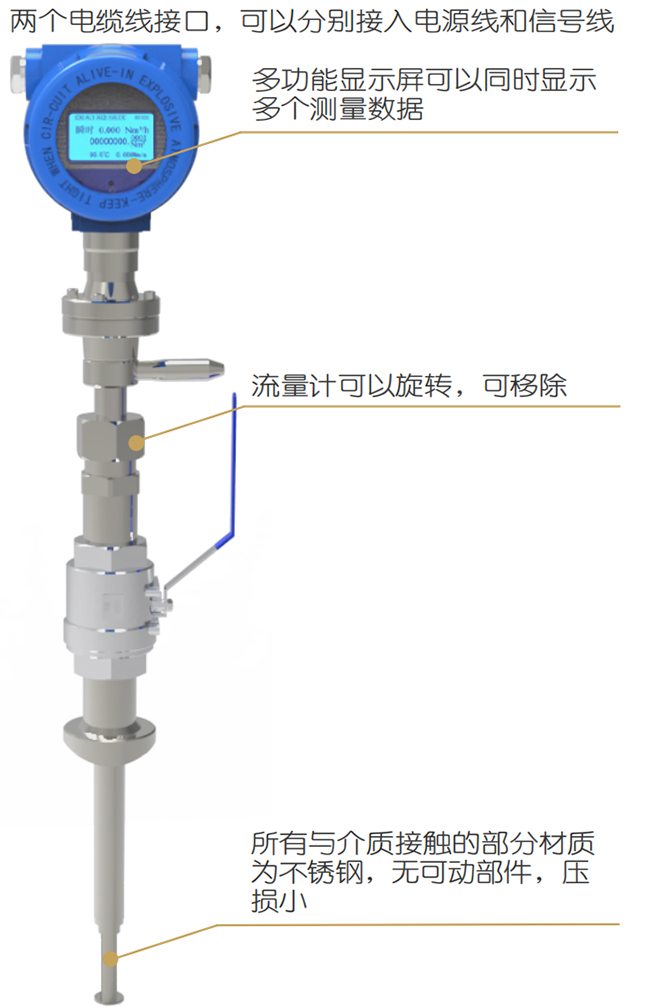 DN80熱式氣體質量流量計結構圖